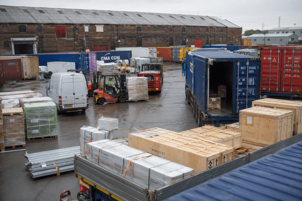Groupage shipping consolidation at UK port