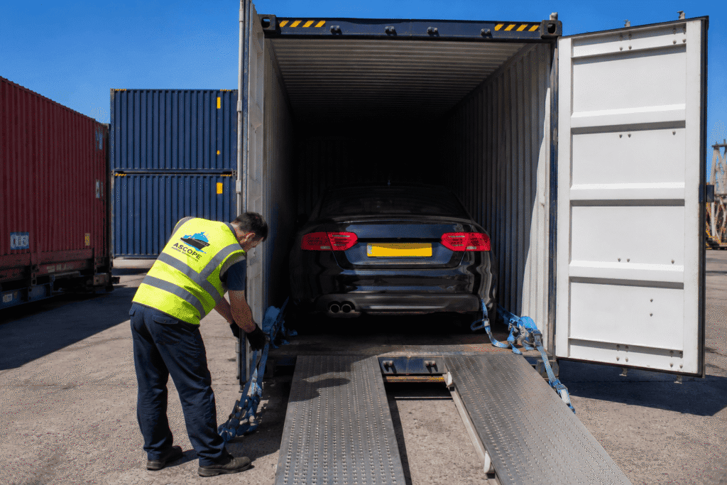20ft container car loading UK