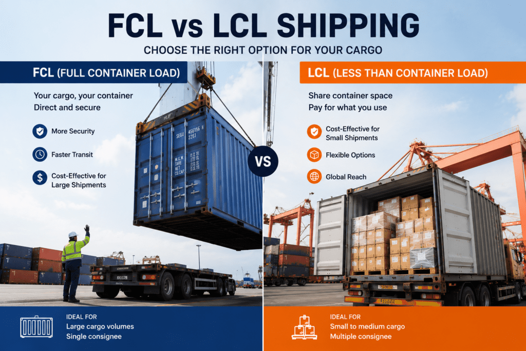 FCL and LCL container shipping options to Equatorial Guinea