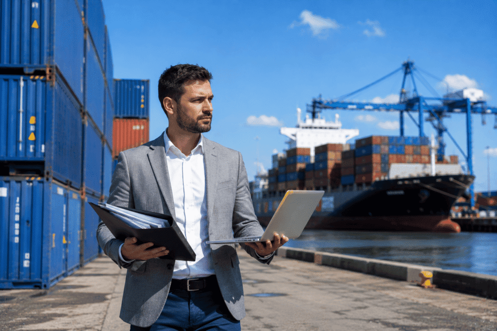 How to export goods from the UK – forklift loading export container How to export goods from the UK – forklift loading export container