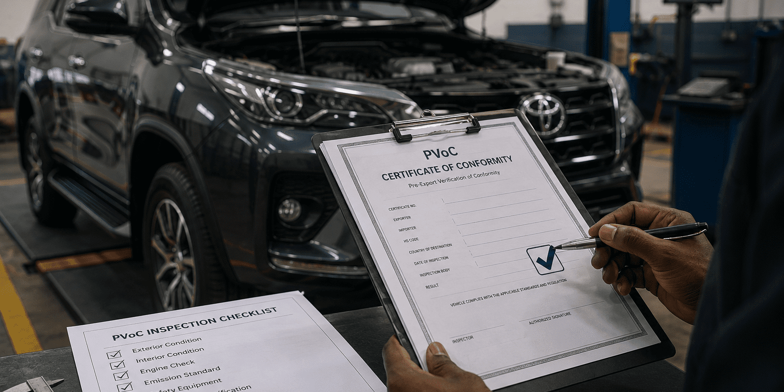 PVoC Certificate for Vehicle Shipping
