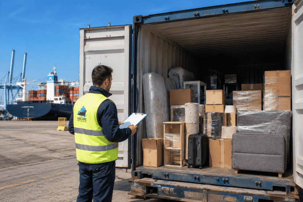 Ship personal effects from UK to Africa and Asia – warehouse export packing