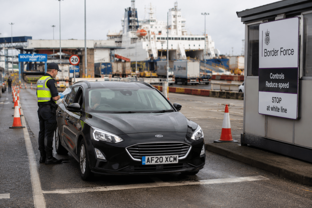 UK car import duty rates 2026 – vehicle arriving at UK port