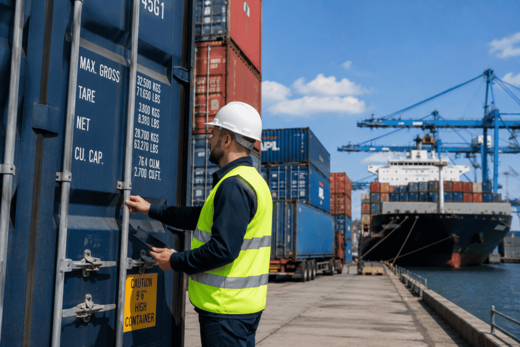 UK customs clearance for exporters – customs officer stamping declaration