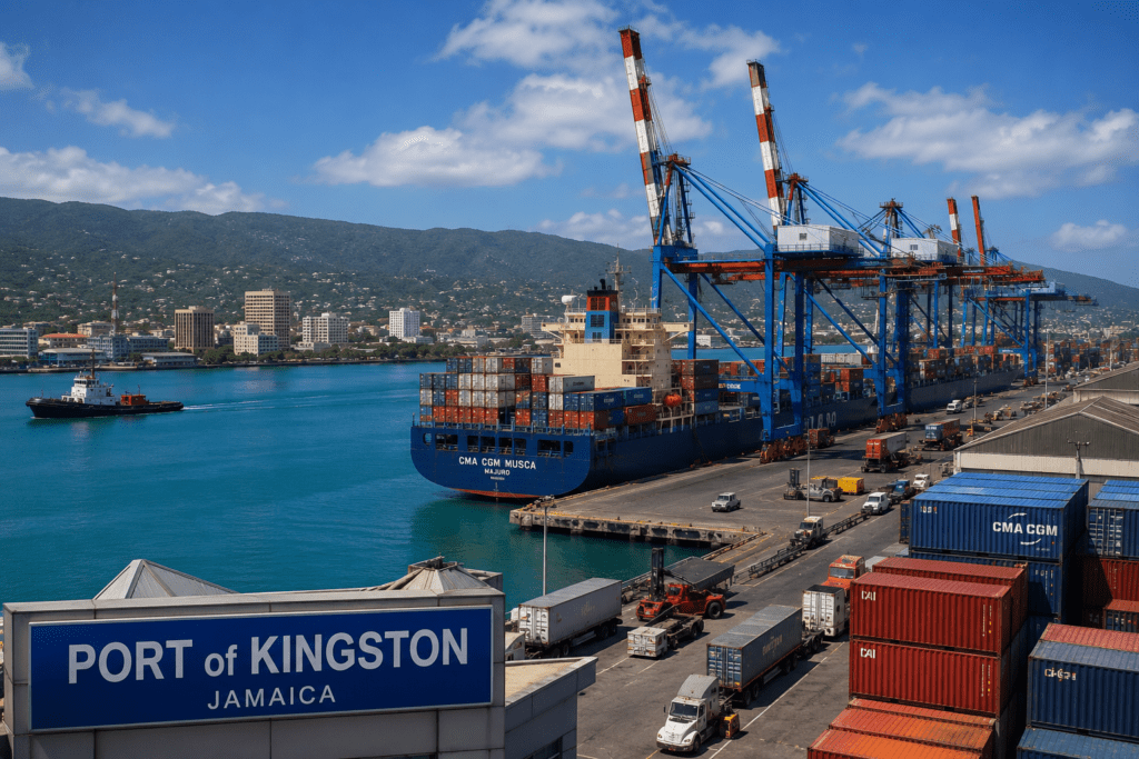 UK to Caribbean shipping routes and customs at Jamaica Barbados Trinidad ports
