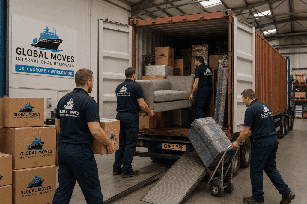 Container Shipping to Zimbabwe - household goods loading UK warehouse