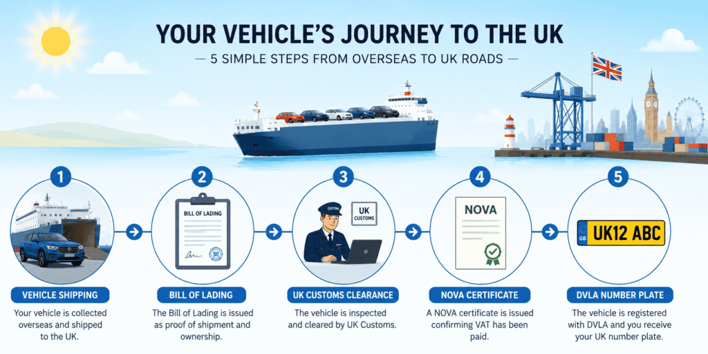 Importing a Car to the UK: Complete Guide 1 Five steps to import a car to the UK, from shipping to DVLA registration