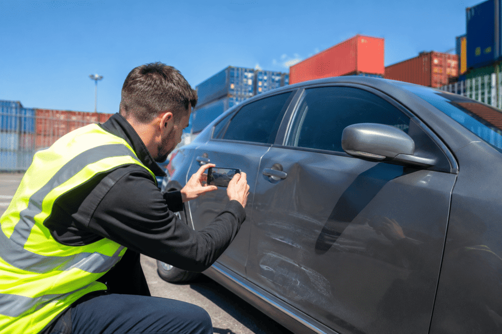 car shipping insurance claim damage, passenger side