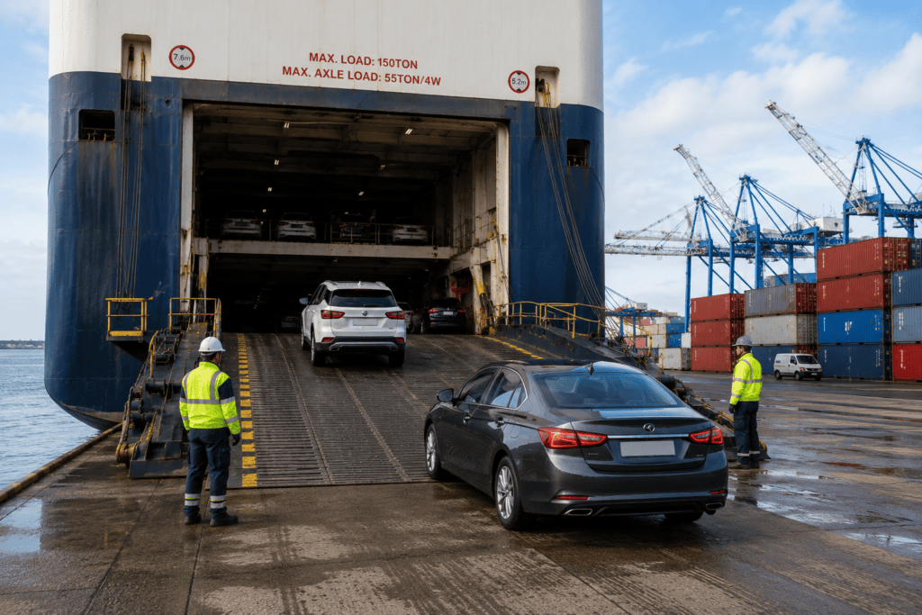 car shipping to Tanzania from UK port via RoRo vessel