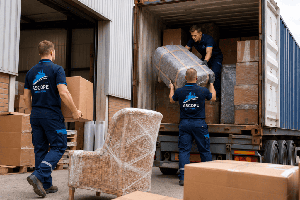 container shipping to USA from the UK